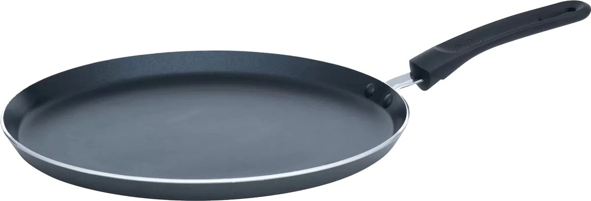 Zwarte Crêpe Pan 26 Centimeter Aluminium Inductiepan - Zwarte Pannenkoekenpan - Pan Met Steel 4 Zwarte Crêpe Pan 26 Centimeter Aluminium Inductiepan - Zwarte Pannenkoekenpan - Pan Met Steel - Afbeelding 2