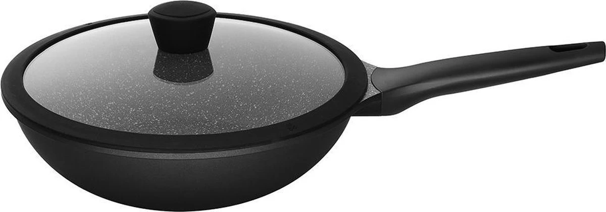 Sola Wokpan Fair Cooking - Ø 30 Cm - Zwart/wit - Aluminium - Antiaanbaklaag 3 Sola Wokpan Fair Cooking - Ø 30 Cm - Zwart/wit - Aluminium - Antiaanbaklaag