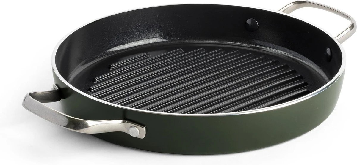 Dagelijkse Kost Keramische Grillpan - Ø28cm - PFAS-vrij - 2 Grepen 3 Dagelijkse Kost Keramische Grillpan - Ø28cm - PFAS-vrij - 2 Grepen