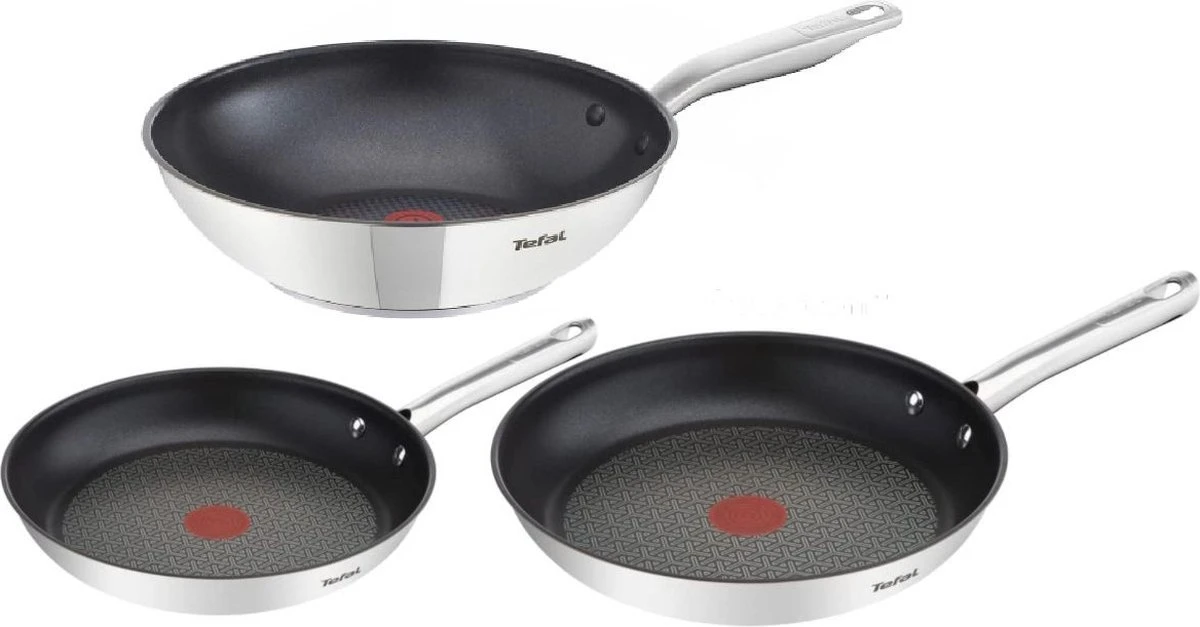 Tefal Ultimum - Pannenset - 3 Stuks | Koekenpan 24cm | Koekenpan 28cm | Wokpan 28cm | INDUCTIE - PFAS-vrij 3 Tefal Ultimum - Pannenset - 3 Stuks | Koekenpan 24cm | Koekenpan 28cm | Wokpan 28cm | INDUCTIE - PFAS-vrij