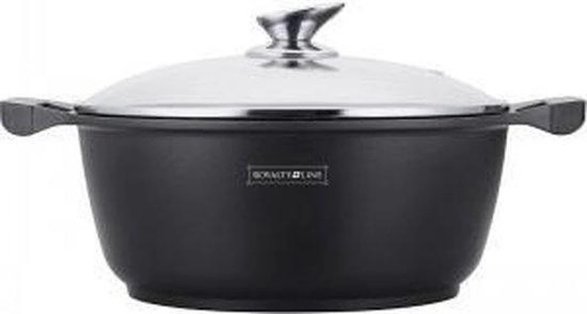 Royalty Line - Marble Soep/braadpan - Met Glazen Deksel Zwart - 24 CM. RL-BS24ML 3 Royalty Line - Marble Soep/braadpan - Met Glazen Deksel Zwart - 24 CM. RL-BS24ML