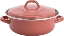Lite-Body - Magnus Braadpan 24cm/2,5l Met Deksel - Emaille - Oud Roze - Inductie