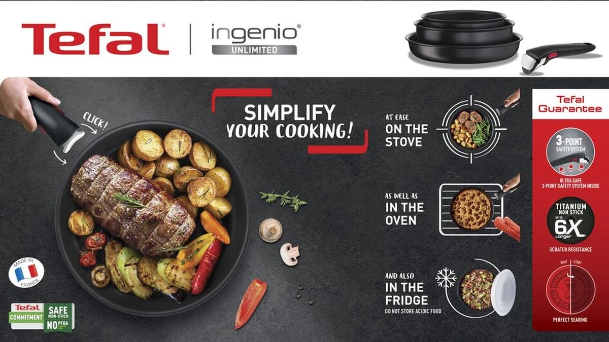 Tefal Ingenio Unlimited - Hapjespan - Ø24 Cm - Excl. Handgreep 10 Tefal Ingenio Unlimited - Hapjespan - Ø24 Cm - Excl. Handgreep - Afbeelding 8