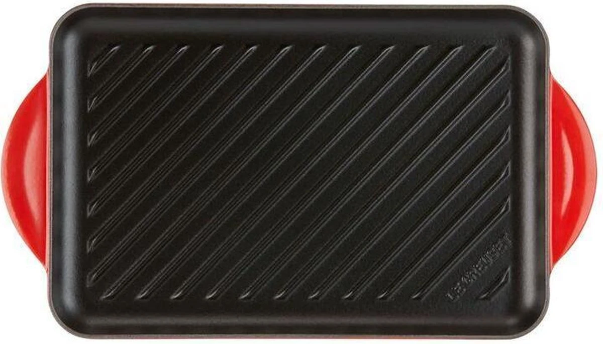 Le Creuset - Gietijzeren Grillplaat - 32x22cm - Kersenrood 7 Le Creuset - Gietijzeren Grillplaat - 32x22cm - Kersenrood - Afbeelding 6