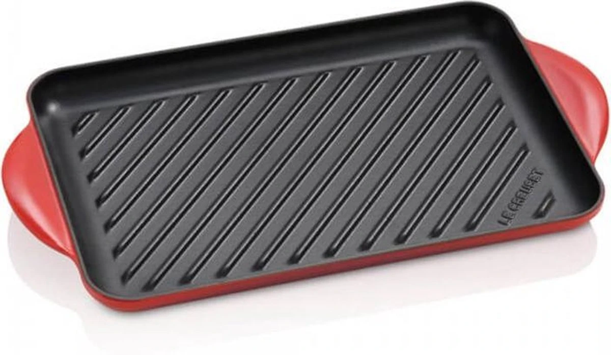 Le Creuset - Gietijzeren Grillplaat - 32x22cm - Kersenrood 8 Le Creuset - Gietijzeren Grillplaat - 32x22cm - Kersenrood - Afbeelding 7