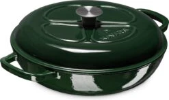 Navaris Gietijzeren Stoofpan Met Deksel- 3,5 Liter Gietijzeren Ovenschaal Van Email - Geschikt Voor Alle Warmtebronnen - Groen -Pot Bevordering 1200x716 1