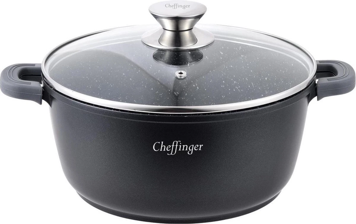 Cheffinger 24cm Braadpan / Kookpot - CF-DC24 4 Cheffinger 24cm Braadpan / Kookpot - CF-DC24 - Afbeelding 2
