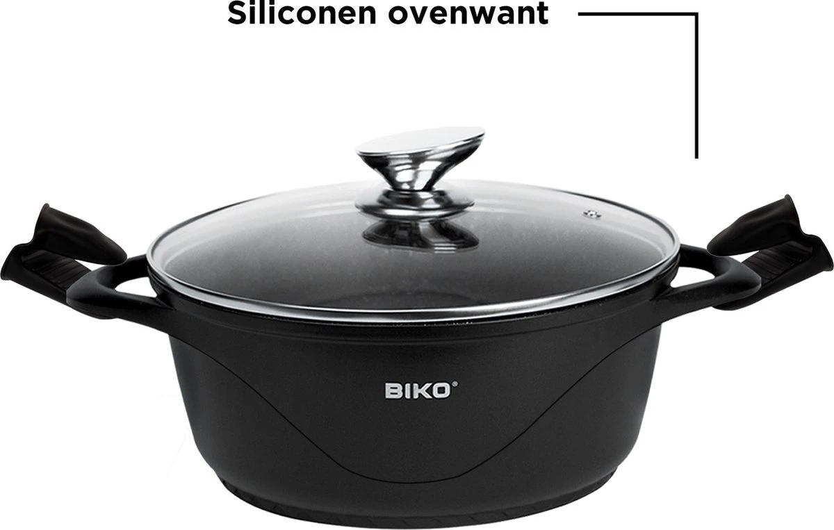 BIKO - Smile Pannen 8 Delige Pannenset - Braadpan - Zwart 11 BIKO - Smile Pannen 8 Delige Pannenset - Braadpan - Zwart - Afbeelding 9