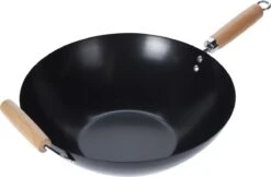 Wok Carbon Staal Ø35cm Houten Handgreep Wokpannen 6 Wok Carbon Staal Ø35cm Houten Handgreep Wokpannen -Pot Bevordering 1200x789