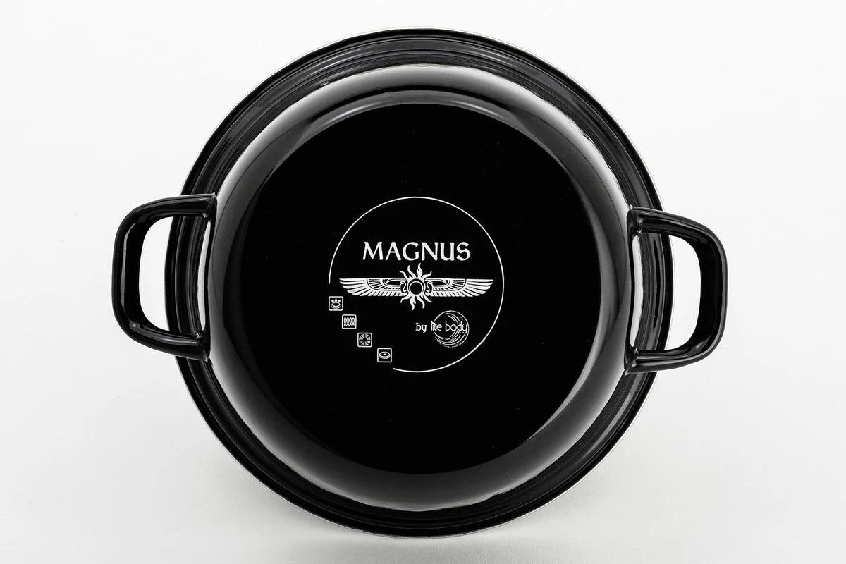 Lite-Body - Magnus - Braadpan , Frituurpan 26cm/3l Met Deksel - Emaille - Zwart - Inductie 4 Lite-Body - Magnus - Braadpan , Frituurpan 26cm/3l Met Deksel - Emaille - Zwart - Inductie - Afbeelding 2