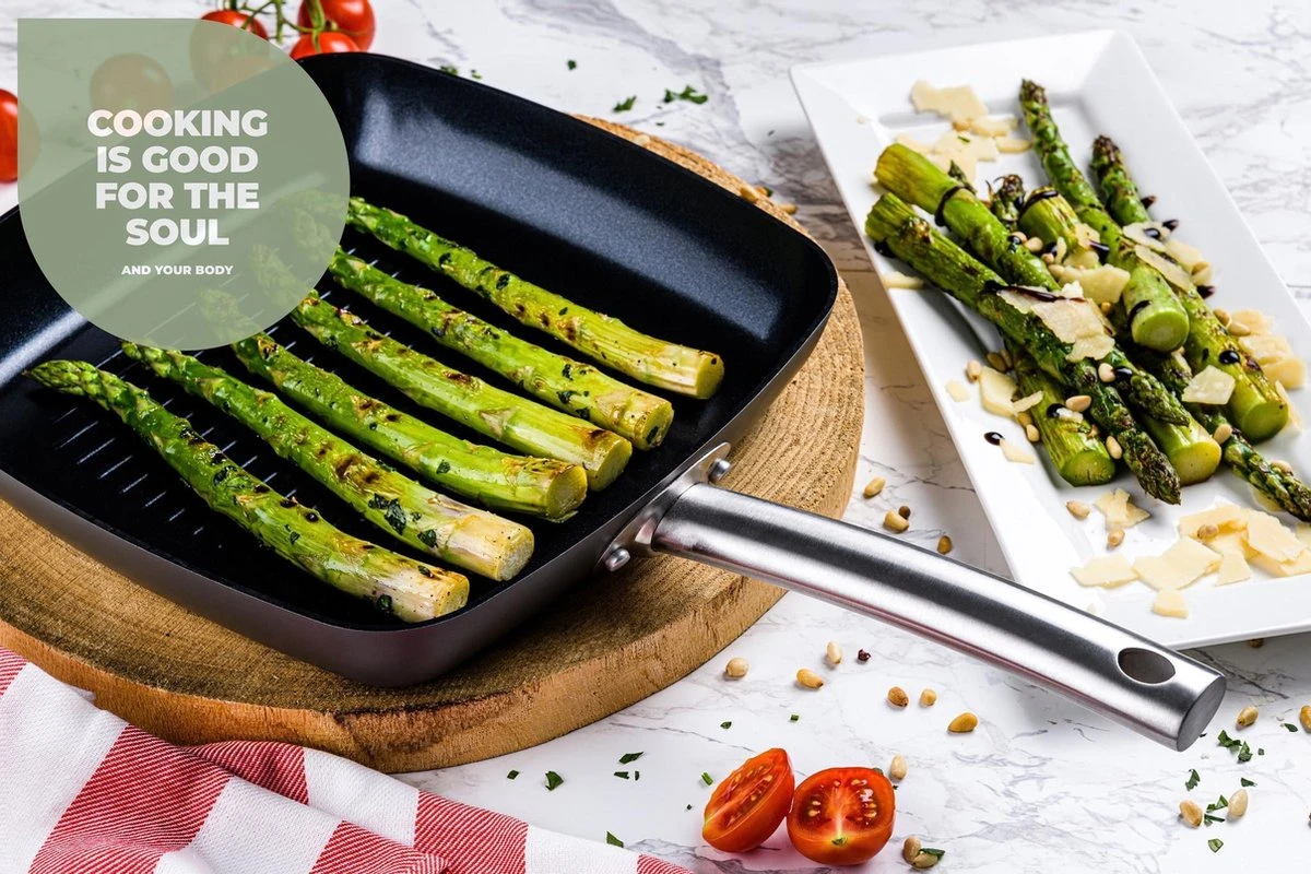 ISENVI Murray Keramische Grillpan 26 CM - RVS Greep 5 ISENVI Murray Keramische Grillpan 26 CM - RVS Greep - Afbeelding 3