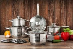 Swiss - Pannenset Inductie 12-delig - Glazen Deksel - RVS Pan / Steelpan / Koekenpan - PFAS-vrij -Pot Bevordering 1200x805 1