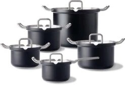 BK Q-linair Master Black Kookpannenset - 5-delig - Veilig Afgietsysteem - Inductie 25 BK Q-linair Master Black Kookpannenset - 5-delig - Veilig Afgietsysteem - Inductie -Pot Bevordering 1200x820