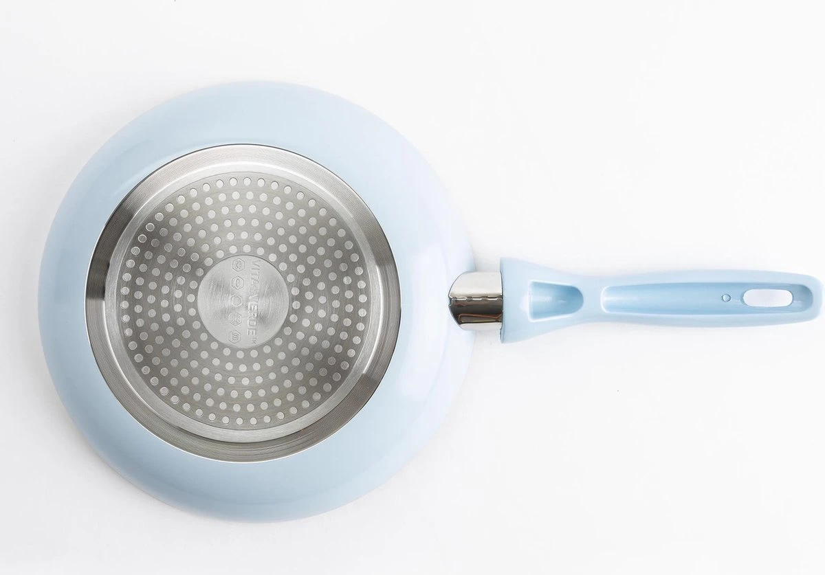 VitaVerde Expert Koekenpannenset Ø 20cm + Ø 24cm + Ø 28cm - Lichtblauw - Inductie - PFAS-vrij 5 VitaVerde Expert Koekenpannenset Ø 20cm + Ø 24cm + Ø 28cm - Lichtblauw - Inductie - PFAS-vrij - Afbeelding 3