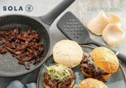 Sola Koekenpan Fair Cooking - Ø 28 Cm - Zwart/wit - Aluminium - Antiaanbaklaag -Pot Bevordering 1200x842