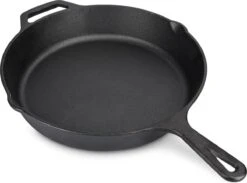Navaris Gietijzeren Koekenpan - Braadpan Van Gietijzer - Ronde Skillet - Geschikt Voor Alle Warmtebronnen - Ø 25 Cm - Ovenbestendig Tot 260?graden