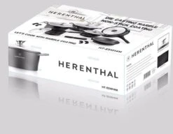 Herenthal Luxe Pannenset - 14-delig - Glazen Deksel - Inductie - Marmeren Coating - PFAS-vrij - Zwart - ES1014M -Pot Bevordering 1200x934 1