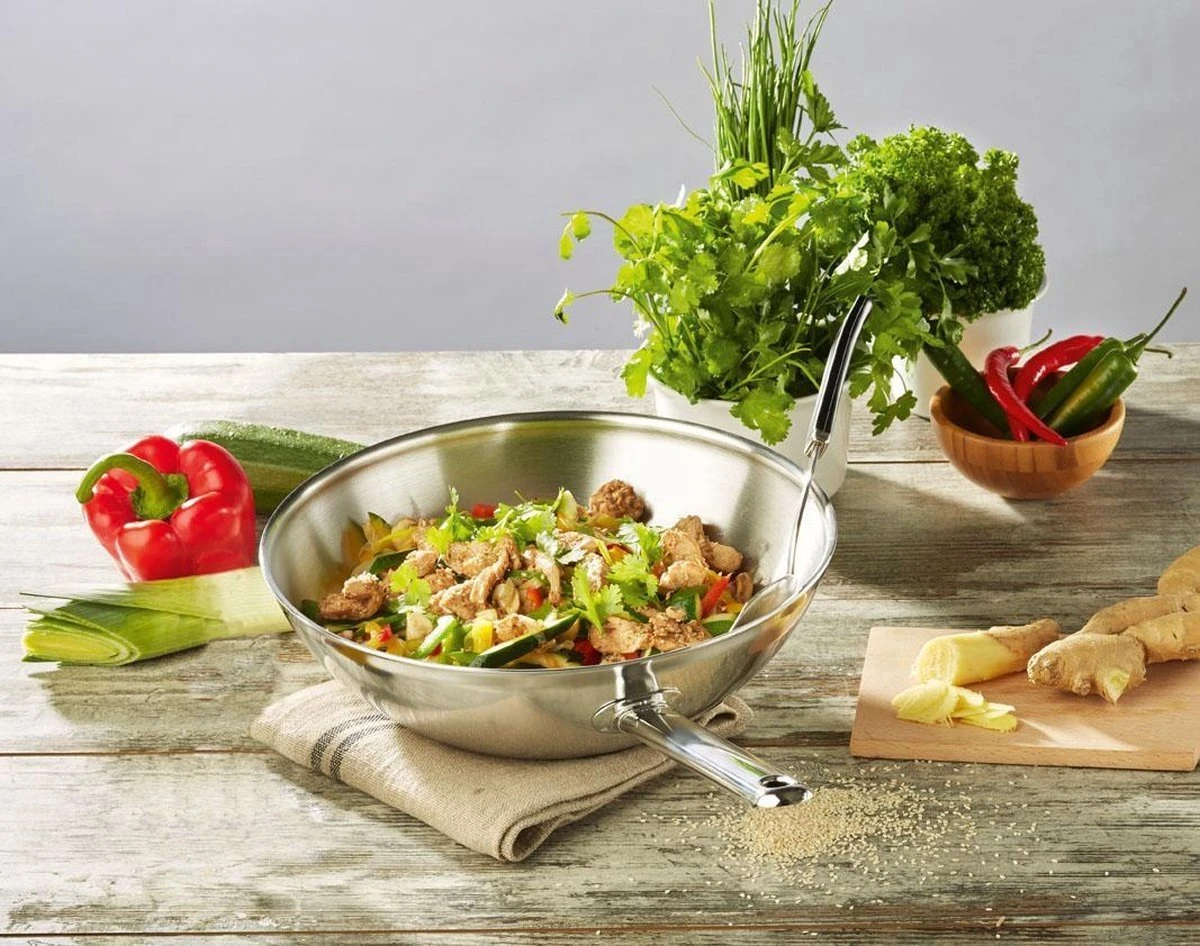 Demeyere Wok - Ø 30 Cm - Vlakke Bodem 4 Demeyere Wok - Ø 30 Cm - Vlakke Bodem - Afbeelding 2