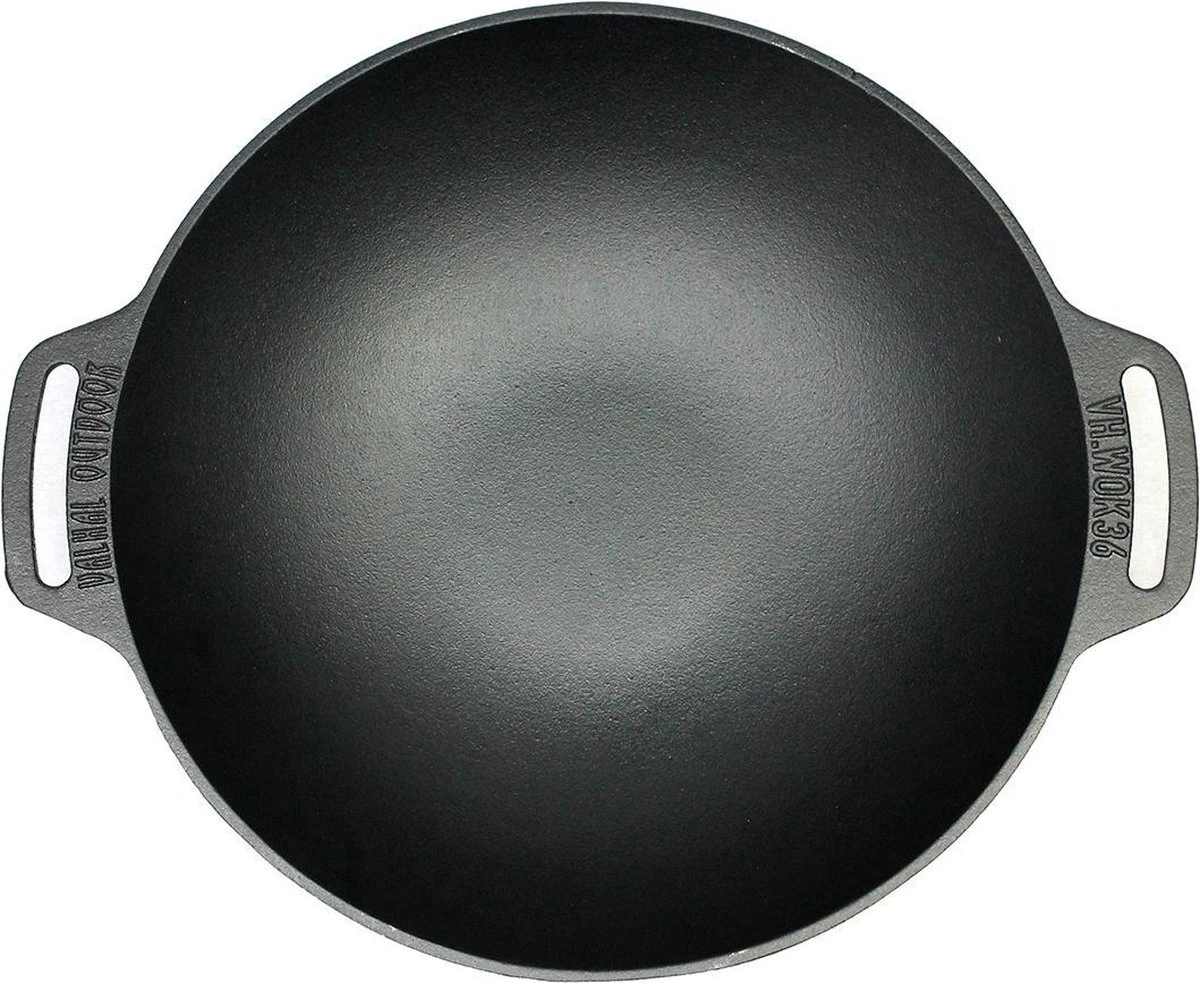 Valhal Outdoor Gietijzeren Wokpan Met Twee Handvatten ⌀36 Cm 4 Valhal Outdoor Gietijzeren Wokpan Met Twee Handvatten ⌀36 Cm - Afbeelding 2