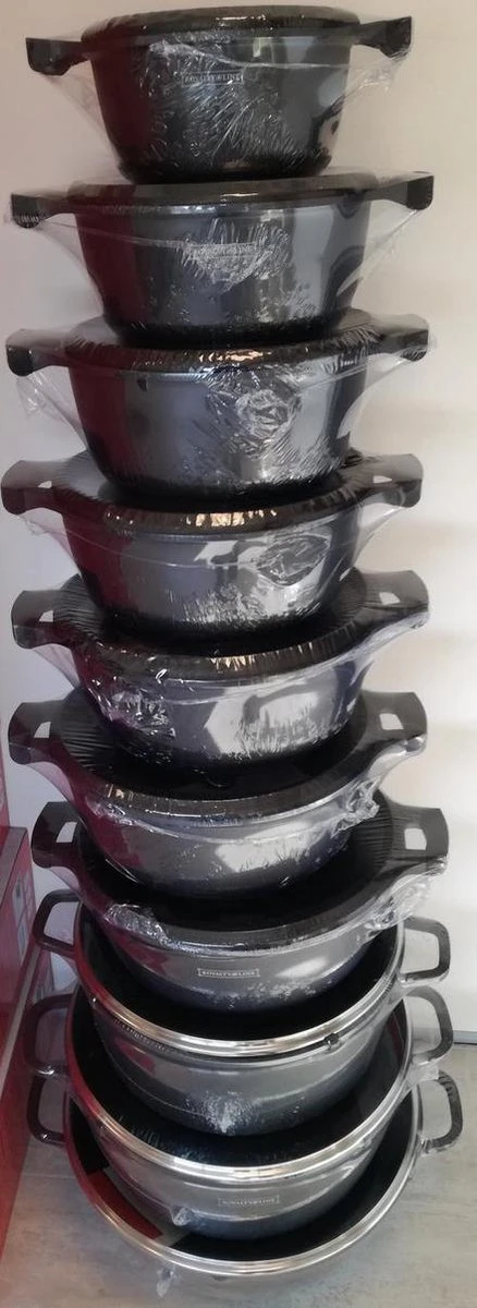 Royalty Line - Marble Soep/braadpan - Met Glazen Deksel Zwart - 24 CM. RL-BS24ML 16 Royalty Line - Marble Soep/braadpan - Met Glazen Deksel Zwart - 24 CM. RL-BS24ML - Afbeelding 14