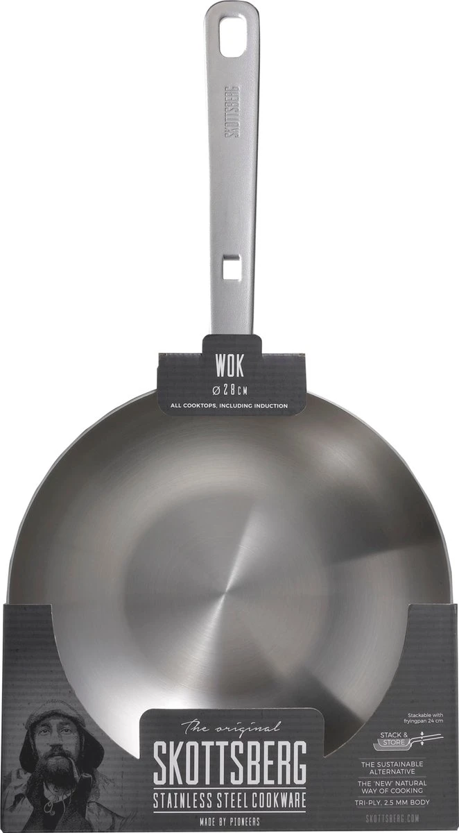 Skottsberg Wok Stainless Steel 28 Cm Roestvrijstaal 10 Skottsberg Wok Stainless Steel 28 Cm Roestvrijstaal - Afbeelding 8