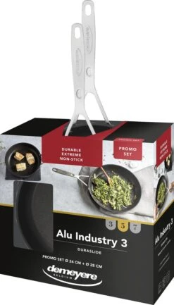 Demeyere Alu Industry 3 Koekenpannenset - Inductie - Duraslide Antikleeflaag - Pannenset 24 Cm + 28 Cm 10 Demeyere Alu Industry 3 Koekenpannenset - Inductie - Duraslide Antikleeflaag - Pannenset 24 Cm + 28 Cm -Pot Bevordering 685x1200