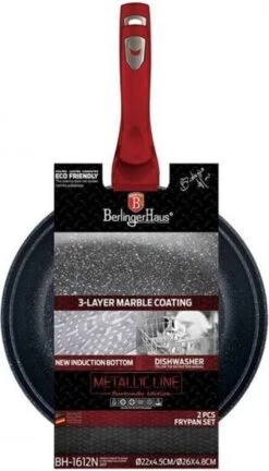 Berlinger Haus 1612 - Set Van 2 Granietpannen - Koekenpan - Rood Metallic - Burgundy Line - 22 En 26 Cm 7 Berlinger Haus 1612 - Set Van 2 Granietpannen - Koekenpan - Rood Metallic - Burgundy Line - 22 En 26 Cm -Pot Bevordering 686x1200