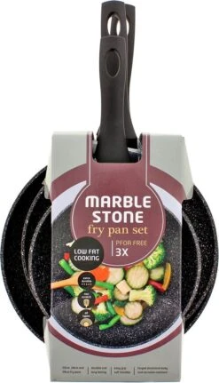 Luxe Marble Stone Pannenset 3-delig | Ø 20 - 24 - 28 Cm - Pannen - Vrij Van PFOA - Alle Warmtebronnen - Anti Aanbak - Extra Sterk 5 Luxe Marble Stone Pannenset 3-delig | Ø 20 - 24 - 28 Cm - Pannen - Vrij Van PFOA - Alle Warmtebronnen - Anti Aanbak - Extra Sterk -Pot Bevordering 688x1200