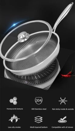 Honingraat Heavy Duty Anti-aanbak Koekenpan - Steelpan - Wok - Met Deksel 30 Cm - Gas - Elektrisch - Inductie - Oven 12 Honingraat Heavy Duty Anti-aanbak Koekenpan - Steelpan - Wok - Met Deksel 30 Cm - Gas - Elektrisch - Inductie - Oven -Pot Bevordering 690x1200 2