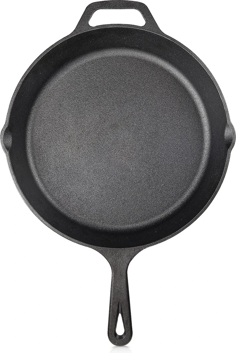 Navaris Gietijzeren Koekenpan - Braadpan Van Gietijzer - Ronde Skillet - Geschikt Voor Alle Warmtebronnen - Ø 30 Cm - Ovenbestendig Tot 260 Graden 17 Navaris Gietijzeren Koekenpan - Braadpan Van Gietijzer - Ronde Skillet - Geschikt Voor Alle Warmtebronnen - Ø 30 Cm - Ovenbestendig Tot 260 Graden - Afbeelding 15