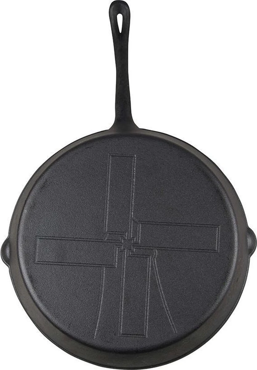 The Windmill Koekenpan Skillet Extra - 31,5 Cm - Gietijzer Zwart 5 The Windmill Koekenpan Skillet Extra - 31,5 Cm - Gietijzer Zwart - Afbeelding 3