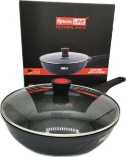 Marble Coating Wokpan Inductie - Met Glazen Deksel - Zwart - 30 Cm 16 Marble Coating Wokpan Inductie - Met Glazen Deksel - Zwart - 30 Cm -Pot Bevordering 961x1200